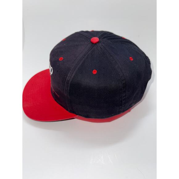 Vintage Chicago Bulls Twins Tag Snapback Hat Jordan NBA Red Black - Picture 2 of 5